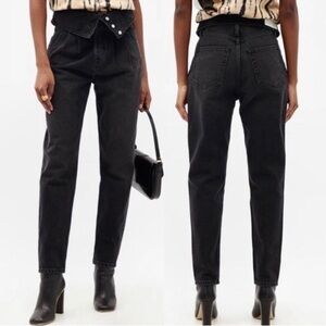 RE/DONE REDONE Originals 80s 80's Fold Over Jeans in Vintage Noir Black 27 NWT